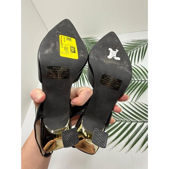 Halston Women's Black Classic Slingback Gala Pumps Pointed Toe Heels Size 7.5 - Picture 8 of 10